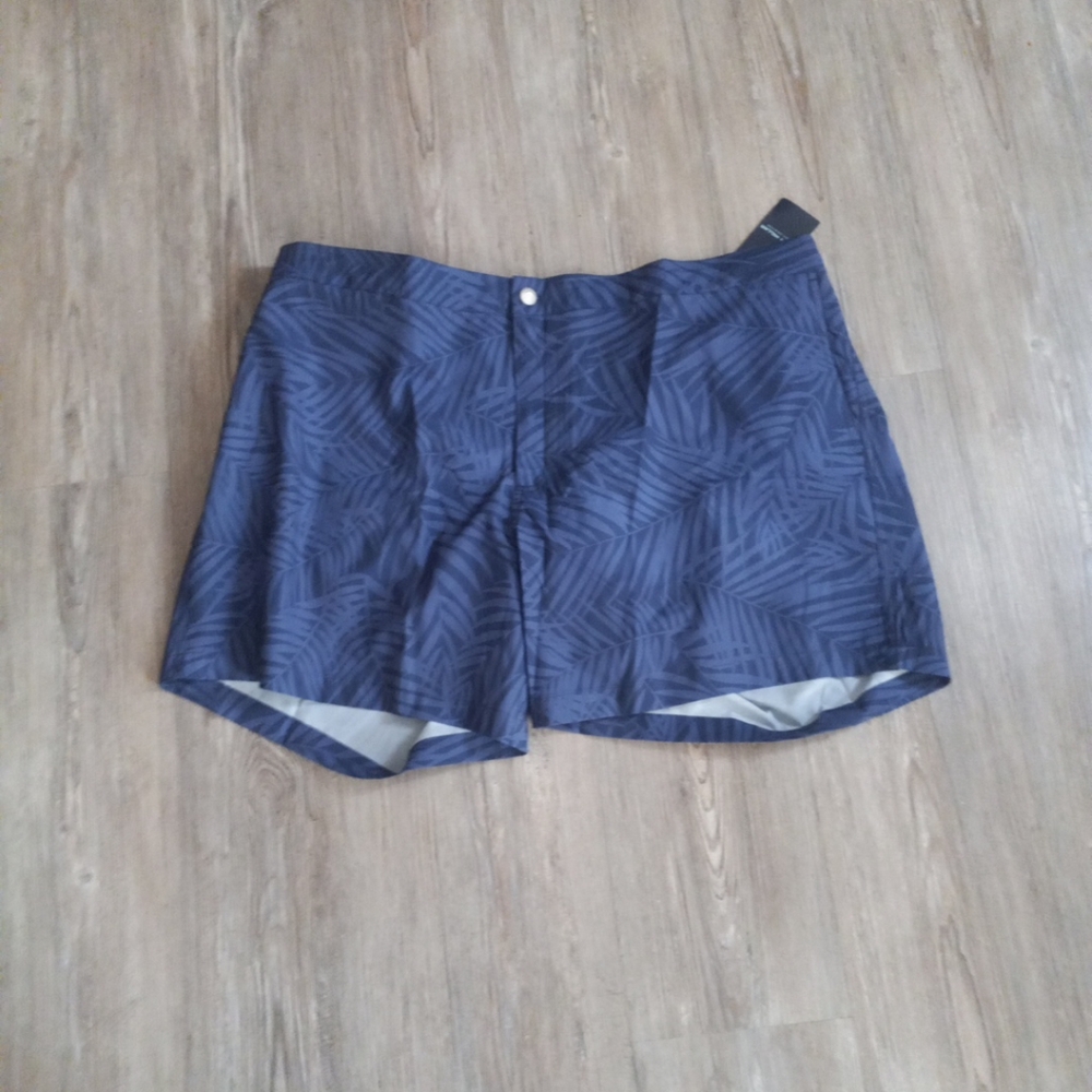 Peter Millar Swim Trunks Mens XXL Blue Palm Print Crown Crafted New